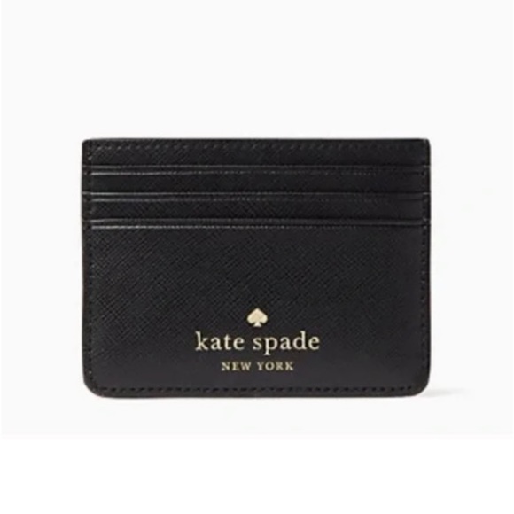 NIP KATE SPADE ♠️ Staci Small Slim Card Holder BLACK - Picture 1 of 5